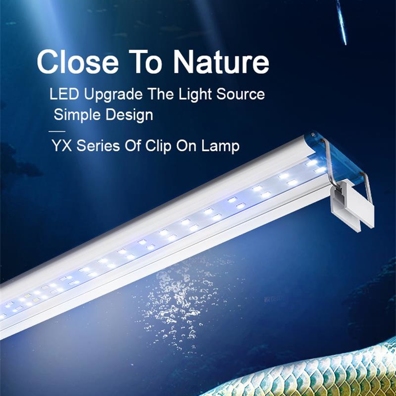 Aquarium Plant Light - โคมไฟแบบคลิปหนีบกันน้ำขยายได้สำหรับตู้ปลาไฟ LED แบบบางเฉียบ