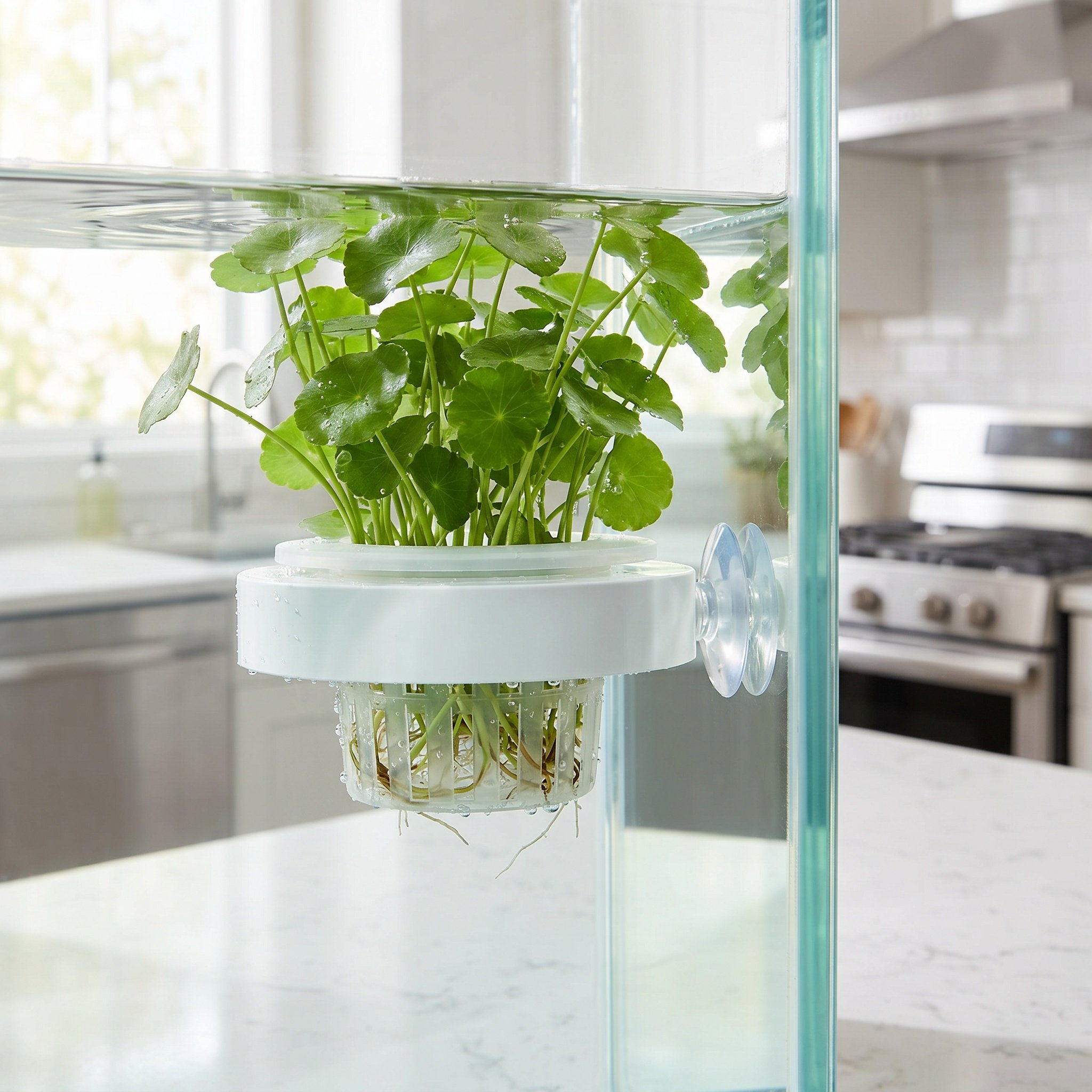 Planted Tank - 4 ชิ้น ตะกร้าปลูกพืชน้ำลอยน้ำ ภาชนะปลูกพืชน้ำพลาสติก ถ้วยปลูกพืชน้ำในตู้ปลา พร้อมจุ๊บติด