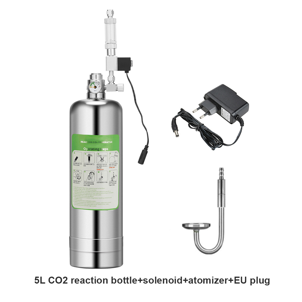 Aquarium Liquid Carbon - ระบบผลิตก๊าซคาร์บอนไดออกไซด์สำหรับตู้ปลา ชุดผลิตก๊าซคาร์บอนไดออกไซด์พร้อมขวดสแตนเลสและตัวกระจายฟอง