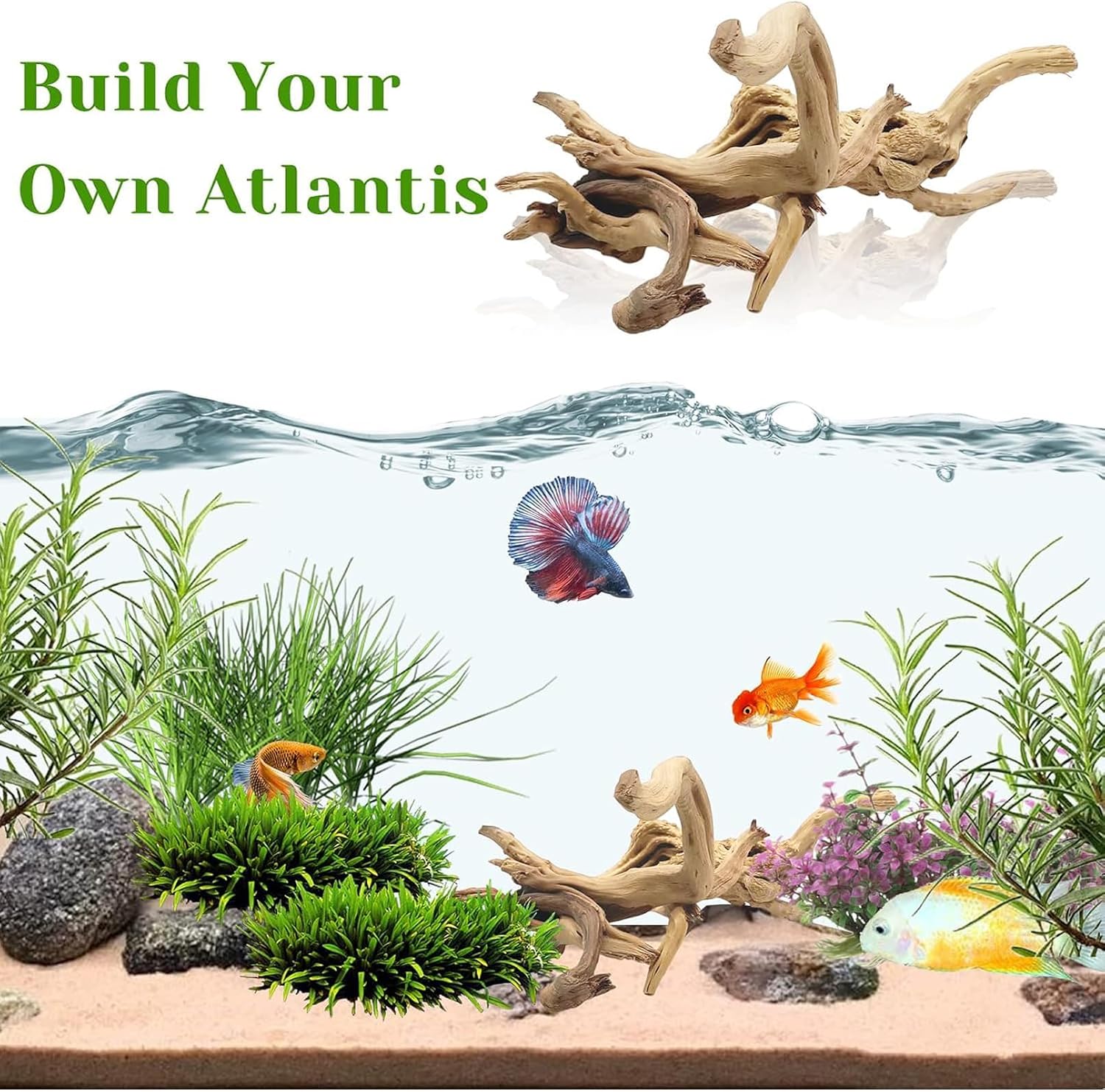 ไม้ลอยน้ำธรรมชาติขนาด 20-25 ซม - Aquarium Driftwood บทวิจารณ์และราคา